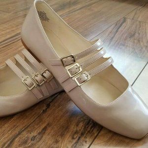 Nine West Zeno Patent Leather Ballet Flat. Nude